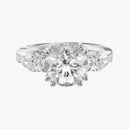 Enigma Pear and Round-Cut Wedding Ring